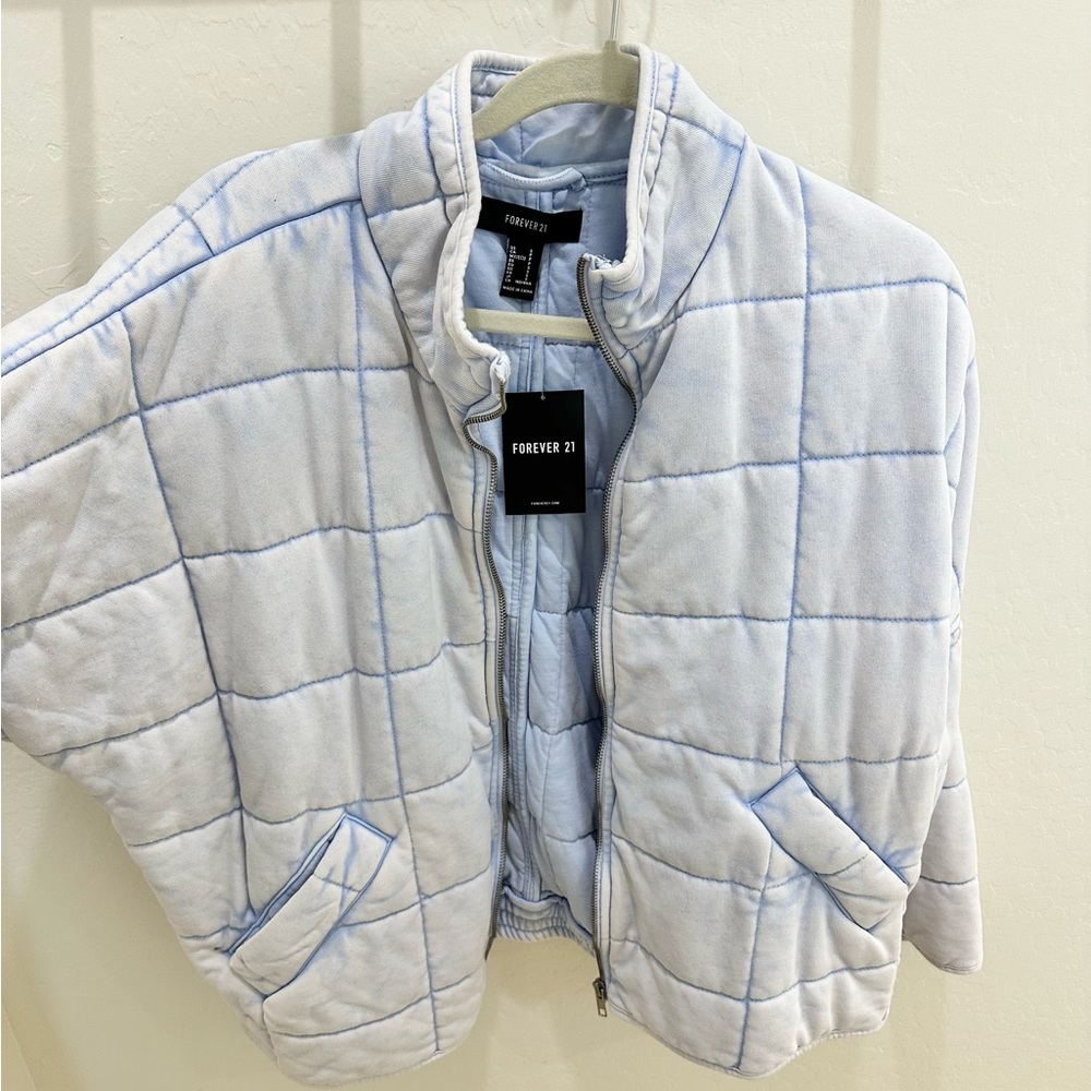 NEVER WORN forever 21 light blue jacket womens size S